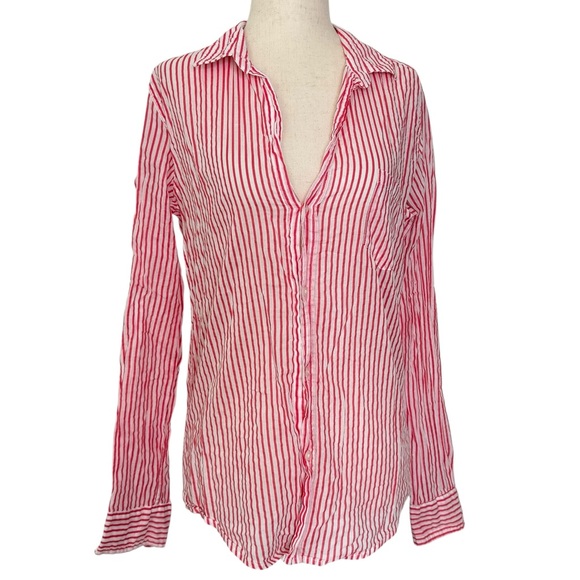 Frank & Eileen Barry Shirt Red White Stripe